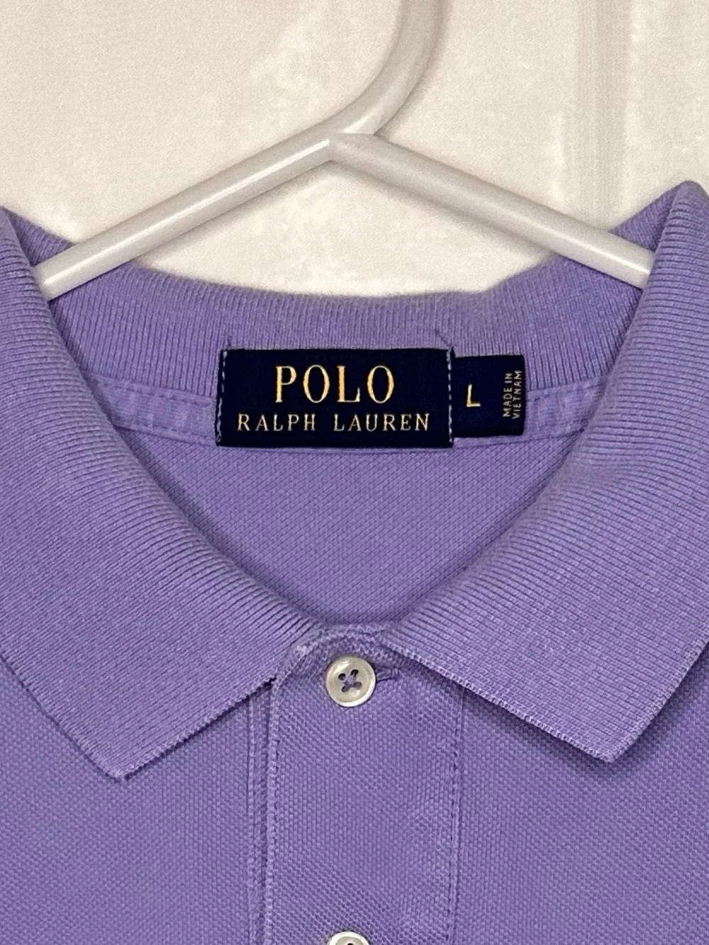 Ralph Lauren Purple Polo with Green Pony Logo Classic Golf Preppy Cotton Large